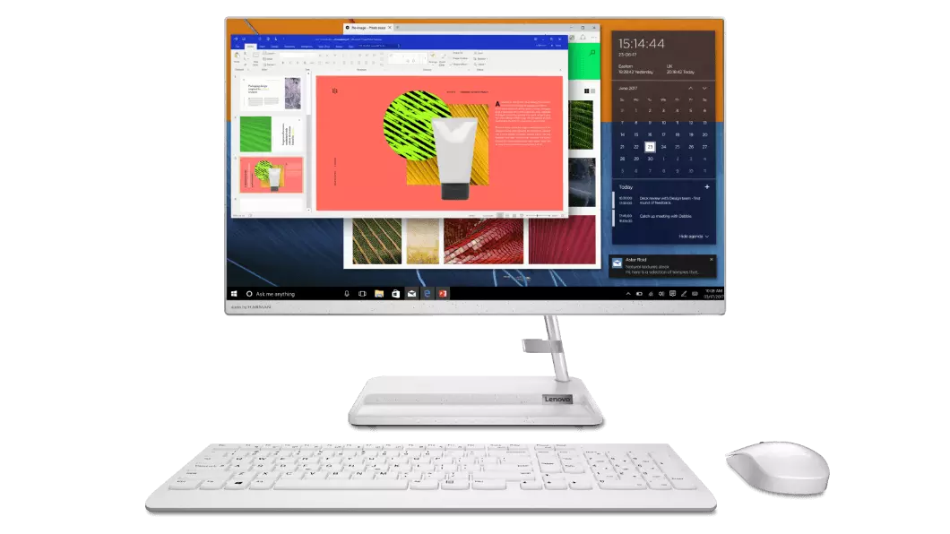 IdeaCentre AIO 3i Gen 6 (24, Intel) white front facing view keyboard and mouse sold separately