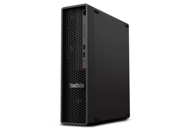 Lenovo ThinkStation P350 SFF workstation—front view, ¾ left-front view