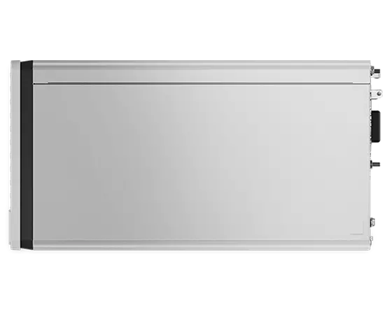Vue de dessus du PC familial au format tour Lenovo IdeaCentre 5i Gen 8 (Intel) montrant le panneau supérieur