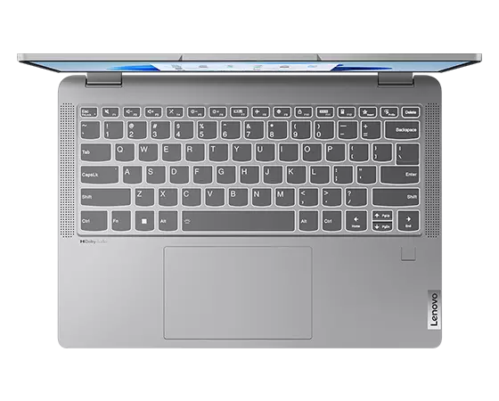 Bovenaanzicht van de IdeaPad Flex 5 Gen 8-laptop met toetsenbord en trackpad