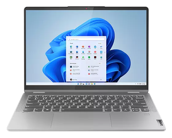 IdeaPad Flex 5 Gen 8-laptop, vooraanzicht met beeldscherm ingeschakeld