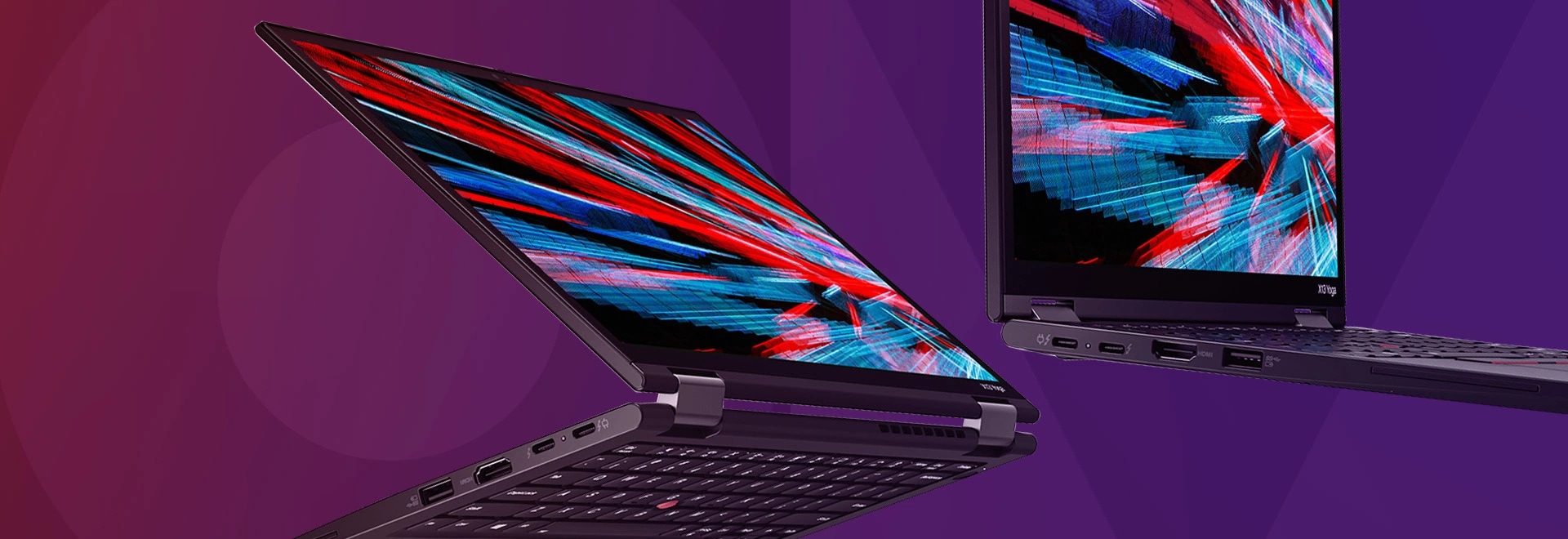 A Lenovo ThinkPad X Series in a clamshell and traditional modes.
