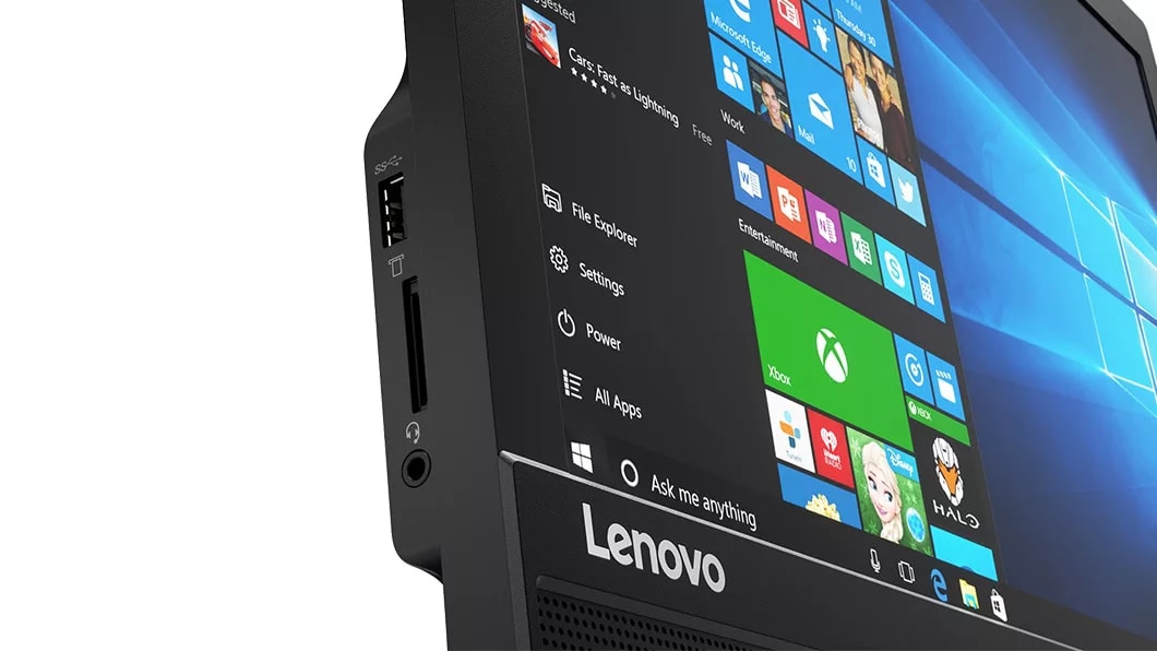 Lenovo Ideacentre AIO 310 (20) in black, left side ports detail thumbnail