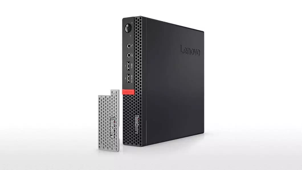 Lenovo ThinkCentre M710 Tiny front view showing optional dust cover