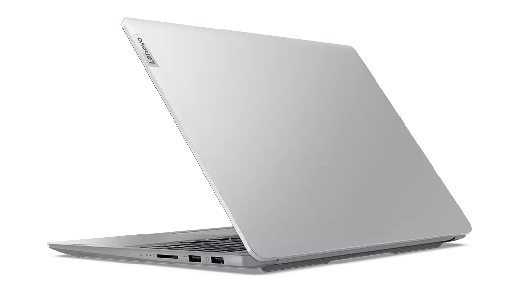 IdeaPad 5 Pro Gen 6 (16, AMD) Cloud Grey ¾ right rear view, with lid partially open