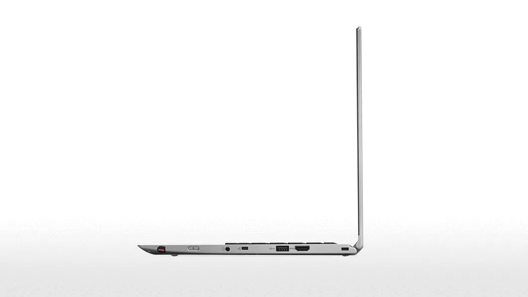 Lenovo ThinkPad X1 Yoga in Silver Right Side View Open 90 Degrees