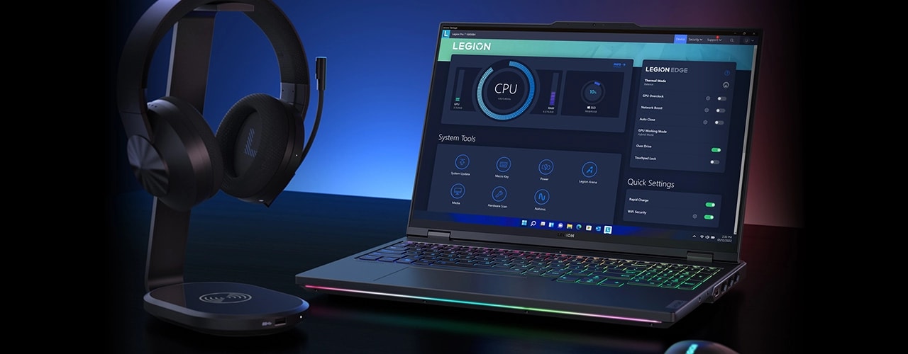 Legion Pro 7i Gen 8 (16” Intel) with headset