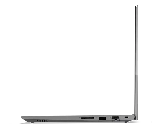Right-side profile of Lenovo ThinkBook 14 Gen 5 (14ʺ AMD) laptop open 90 degrees.