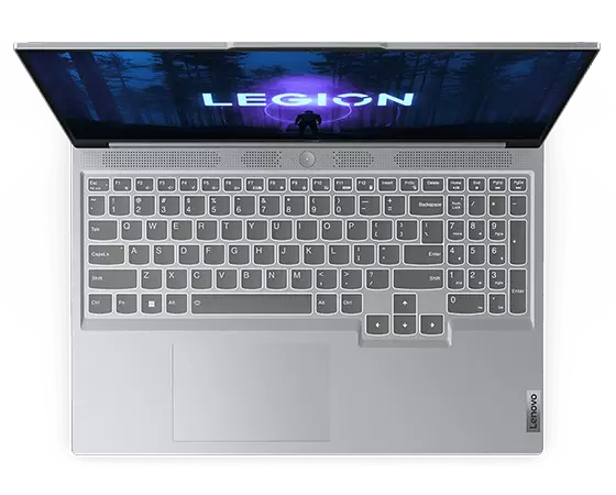 Top down view of Misty Grey Legion Slim 5i Gen 8 laptop