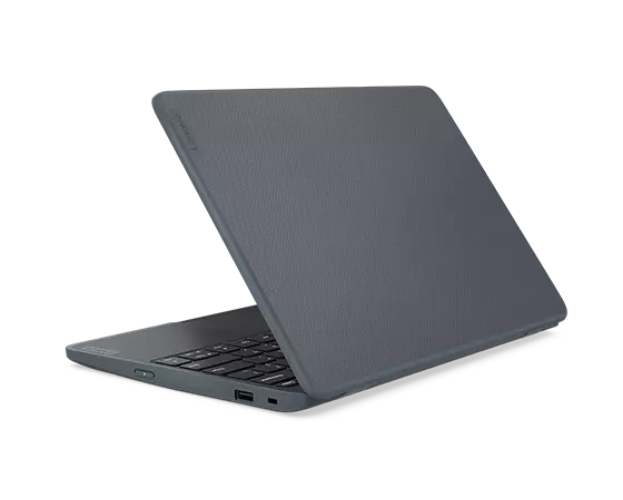 Lenovo 100w Gen 4 (11” Intel) laptop – right rear view, with lid partially open