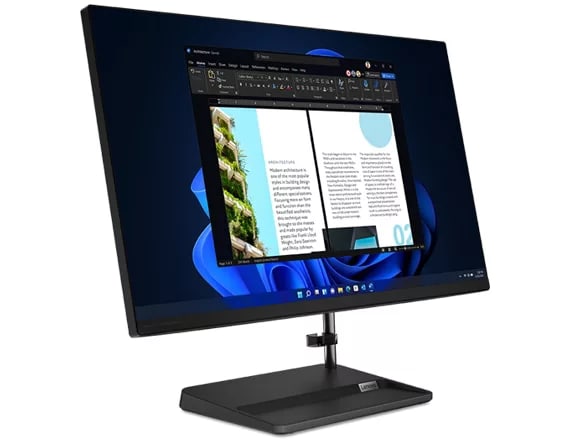 Three-quarter facing IdeaCentre AIO 3i Gen 7 All-in-one PC on a work table.