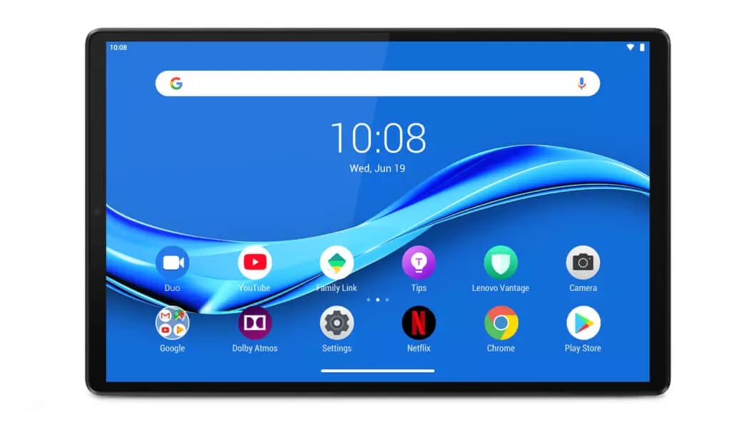Das Tablet Smart Tab M10 FHD Plus (2. Generation) im Querformat zeigt Apps an