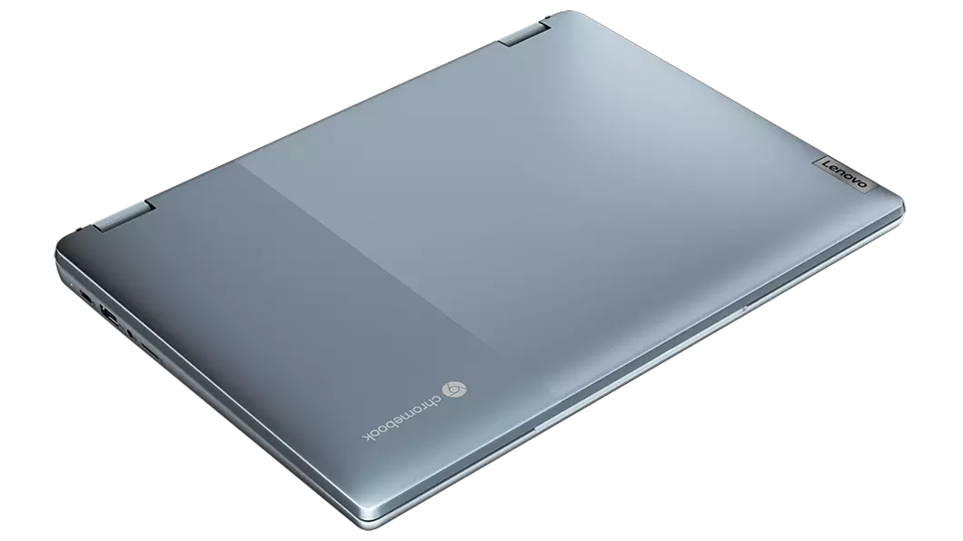 Chromebook IdeaPad Flex 5i di settima generazione ( 14''Intel): vista di ¾ da sinistra e dall'alto, chiuso