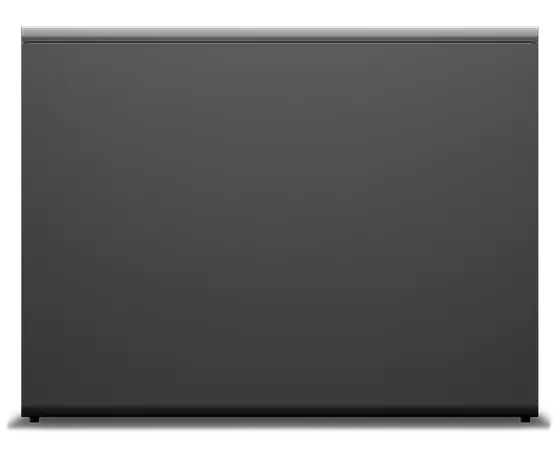 Vista lateral da workstation do Lenovo ThinkStation PX a mostrar o painel do lado esquerdo e o logótipo Lenovo