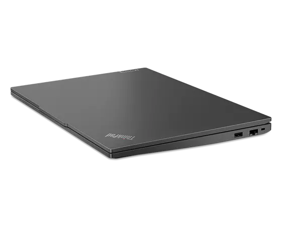 Lenovo ThinkPad E16 (16" Intel) laptop – front view from the right, lid closed